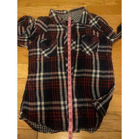 Rails, women's dark plaid long sleeve collared button down casual shirt size sm - Picture 6 of 9